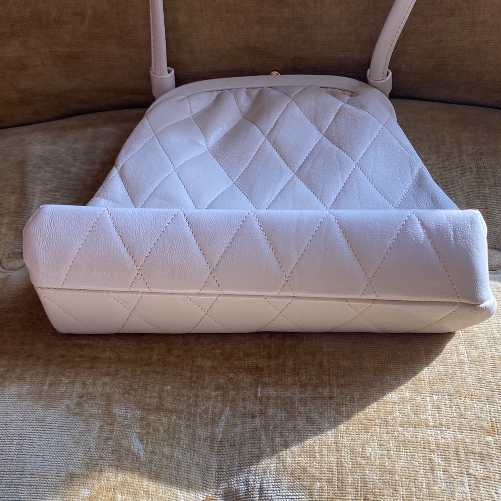 Vintage Jane Shilton England cream leather handbag - Picture 3 of 4